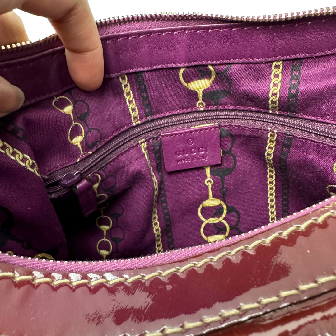 Gucci Patent Leather Cherry Handbag