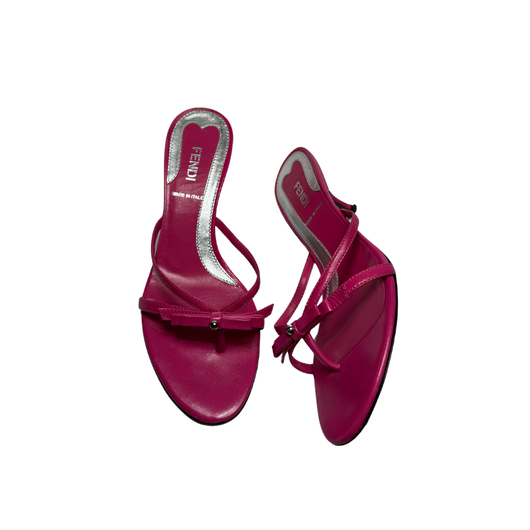 Pink Fendi Bow Heels