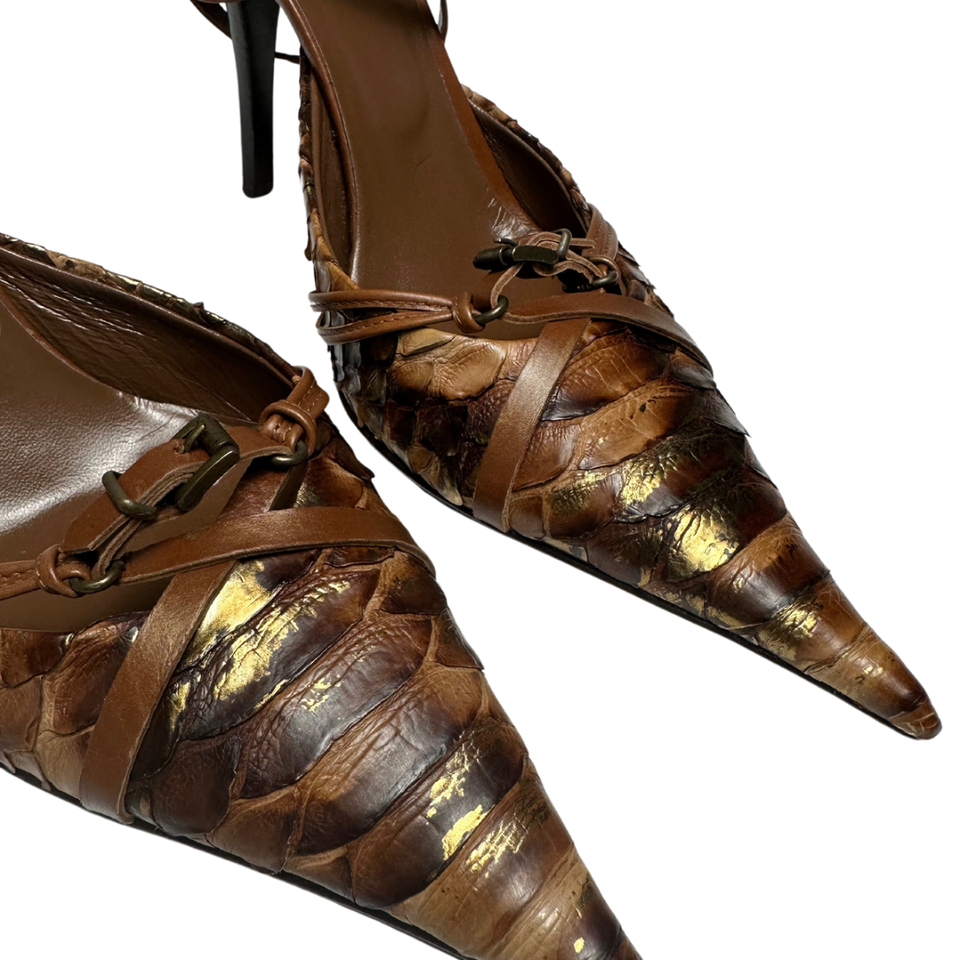 Vintage Snakeskin Mules