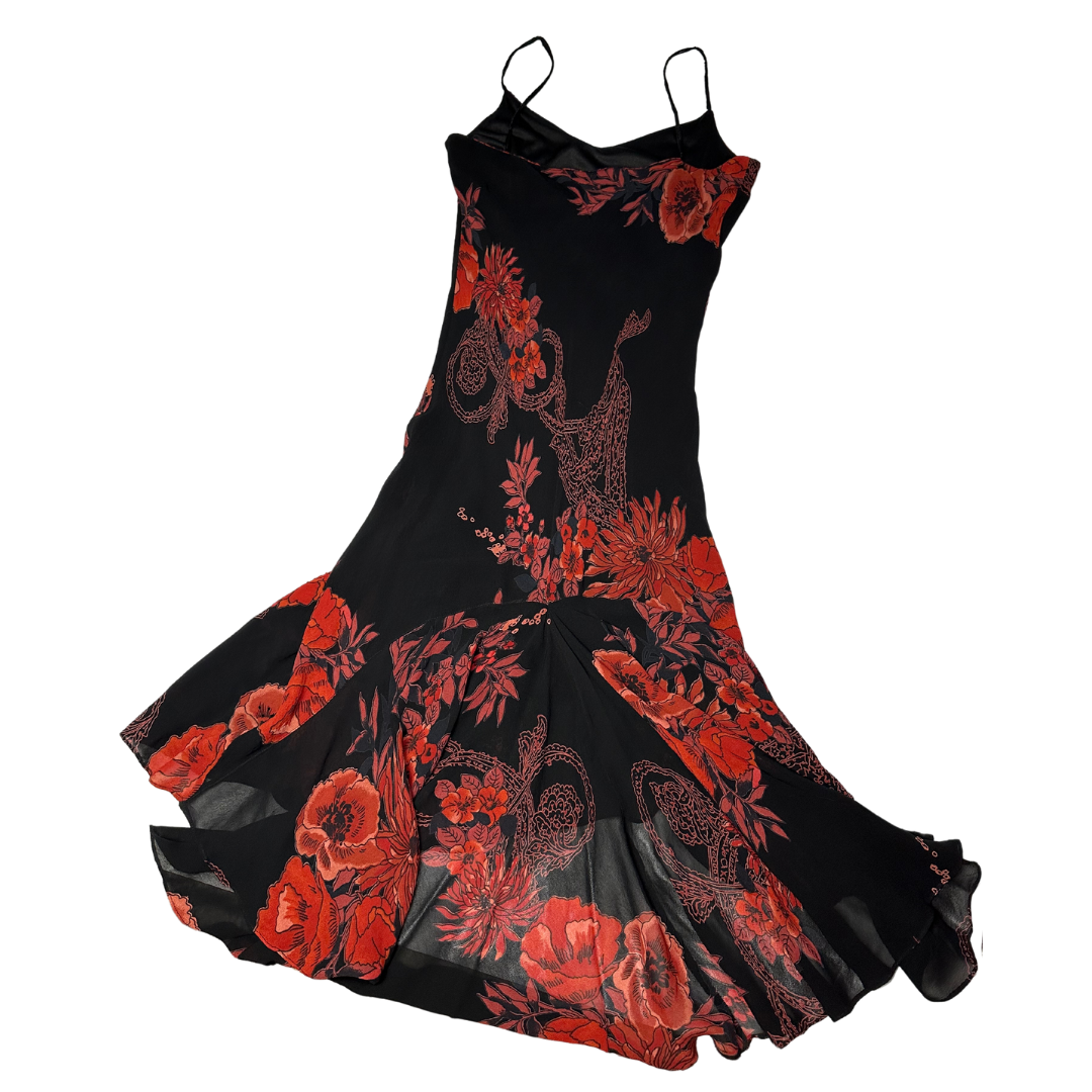Vintage Floral Beaded Dress