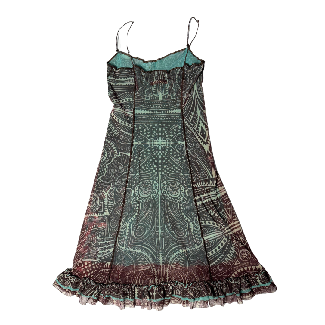 Jean Paul Gaultier 1996 Tattoo Mesh Slip Dress