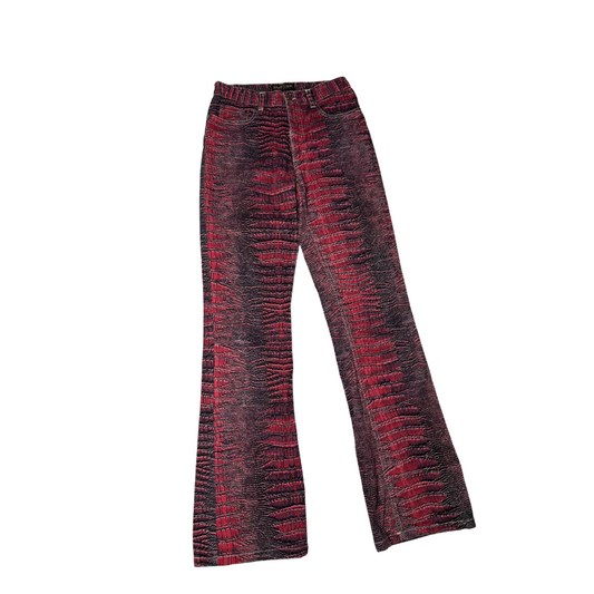 Roberto Cavalli Pink Snakeskin Print Jeans