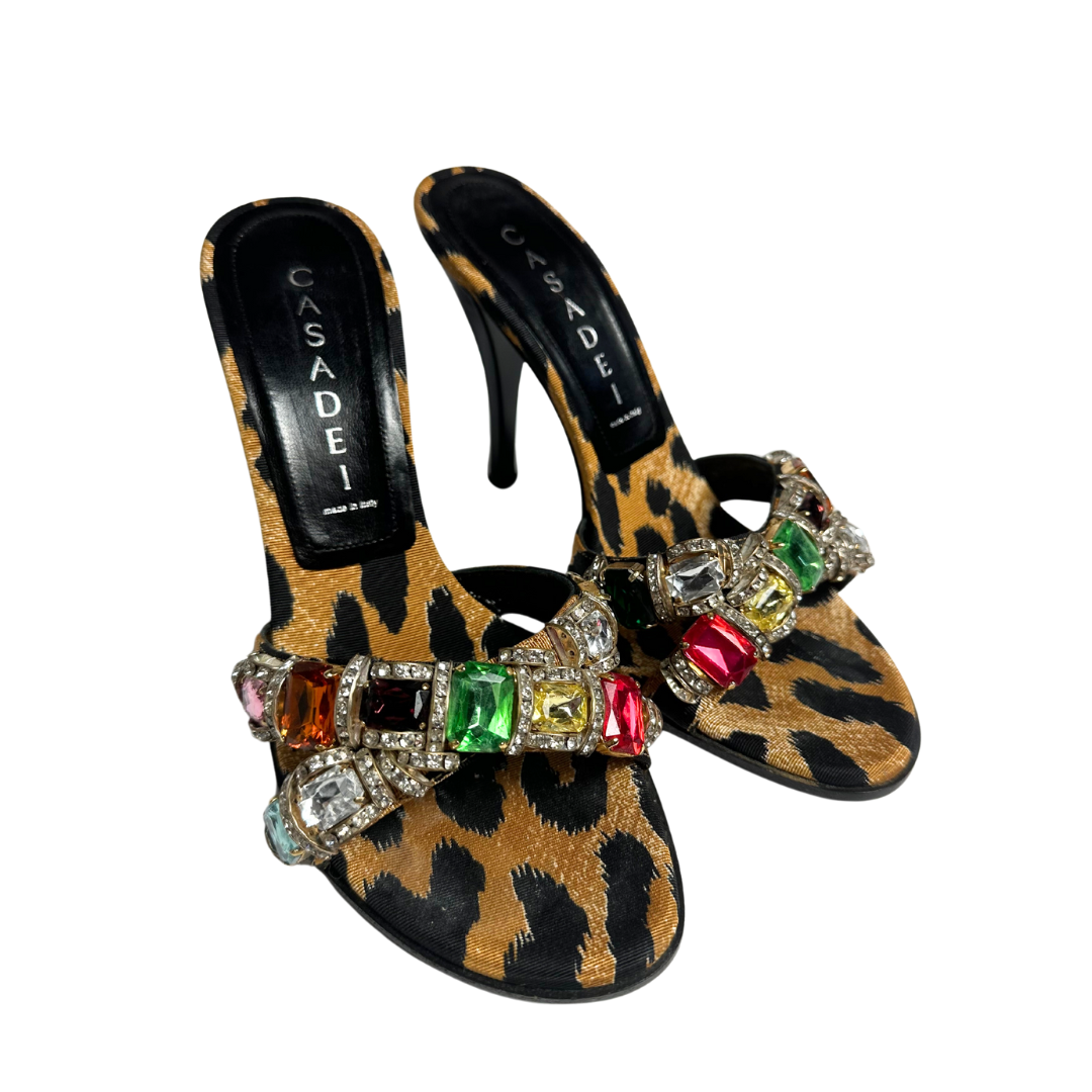 Casadei Leopard Print Sandal