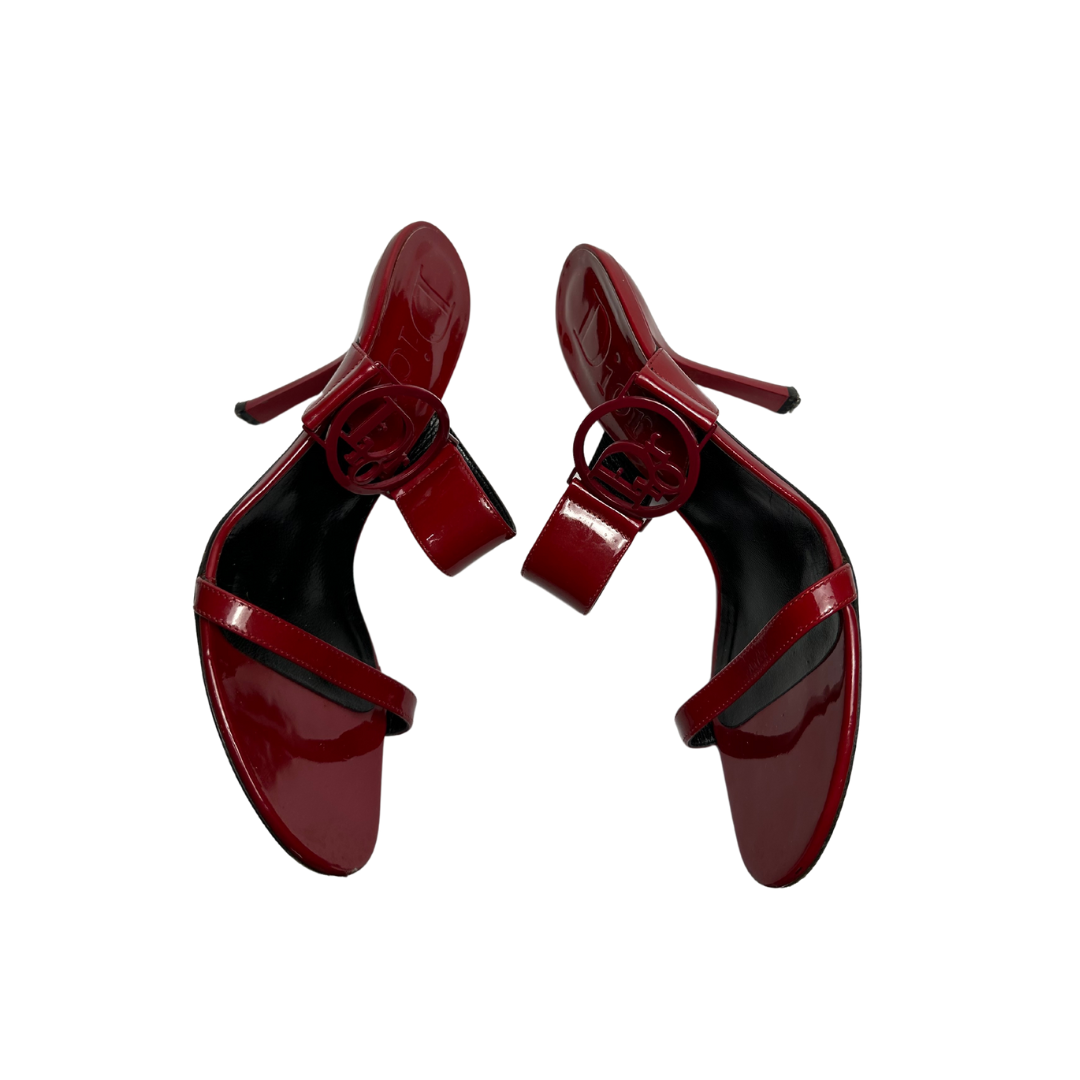 Dior Red Patent Leather Strap Heel